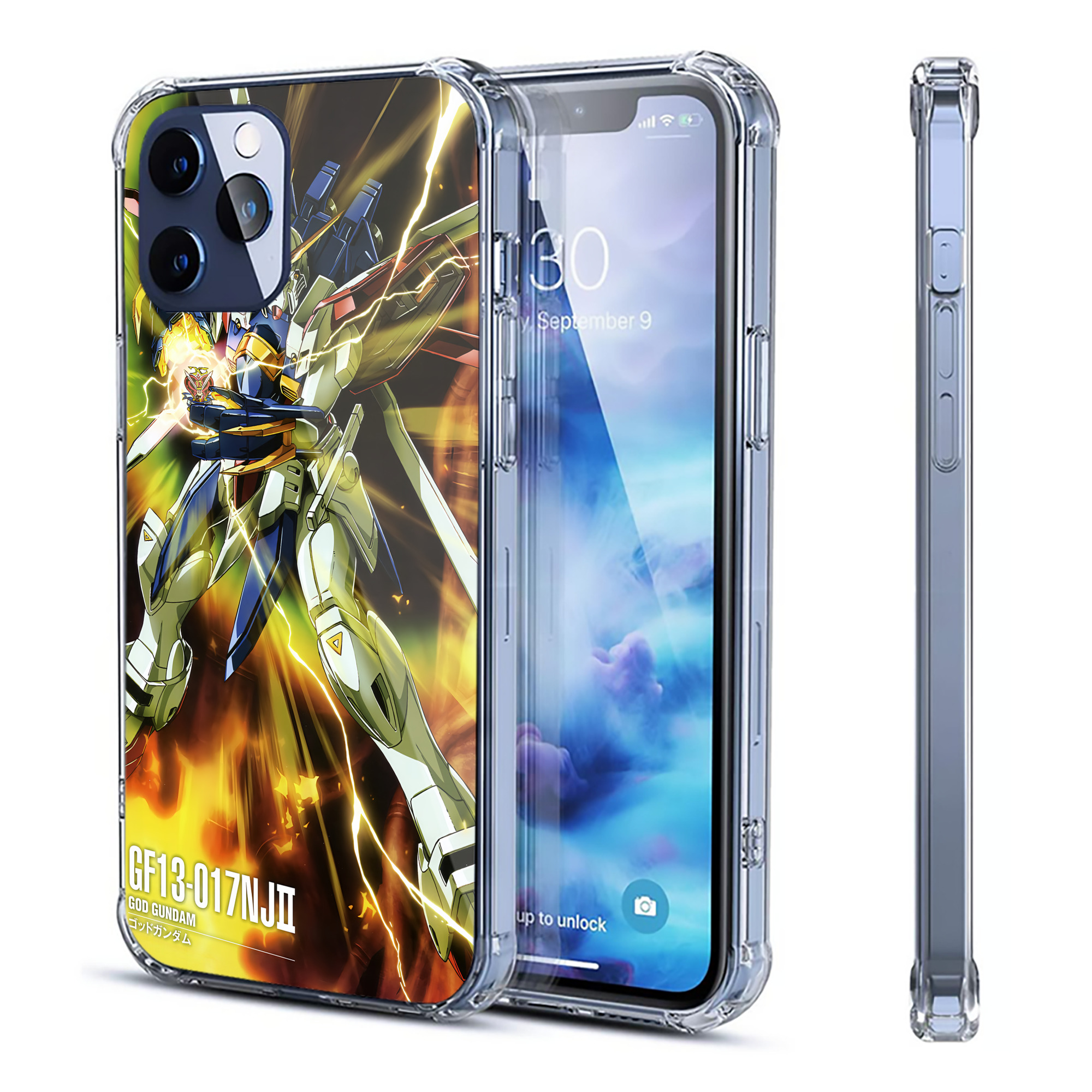 （画像用） 機動戦士ガンダム Mobile Suit Gundam 【iPhone 12シリーズ対応】透明スマホケース（クリアソフトケース）